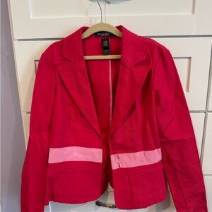 Bisou Bisou Red and Pink Women's Blazer